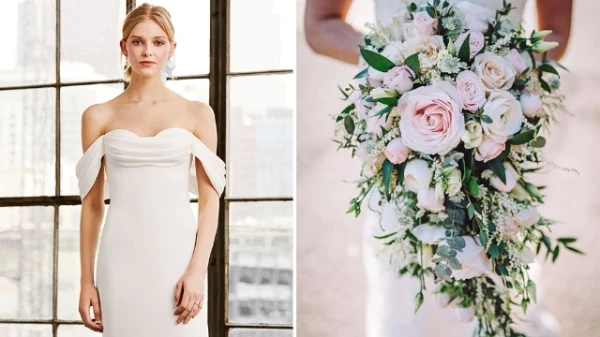 موديل باقة الزهور المناسب لكلّ قصّة فستان زفاف