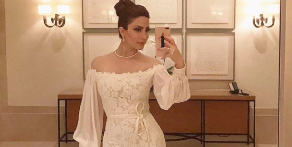 نسرين طافش تحتفل بعيد ميلادها بعد شهرين بإطلالة ناجحة جعلتها تبدو كالعروس