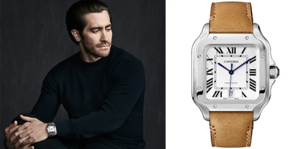 Jake Gyllenhaal وجه ساعة Santos من Cartier
