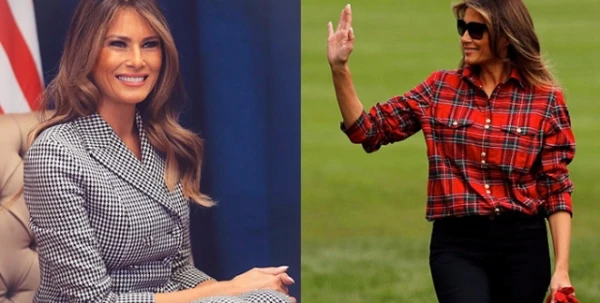 Melania Trump في إطلالتين مختلفتين وسعر قميصها الكاجوال تخطّى الـ1000 دولار!