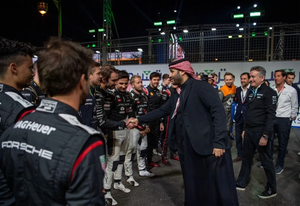 ولي العهد الأمير محمد بن سلمان في سباق فورمولا إي في الدرعية