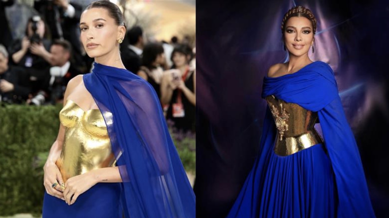 بين Hailey Bieber وأصالة… من ارتدى الفستان بالطريقة الأجمل؟