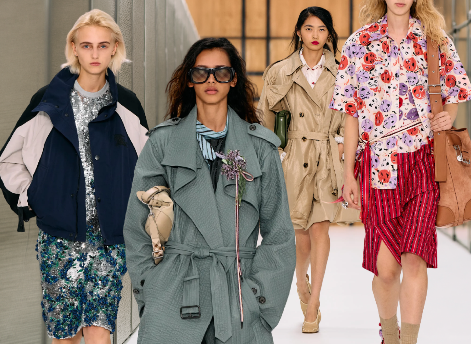 في عرض مجموعة Burberry لربيع 2027، الألوان والطبعات تغيّر القواعد