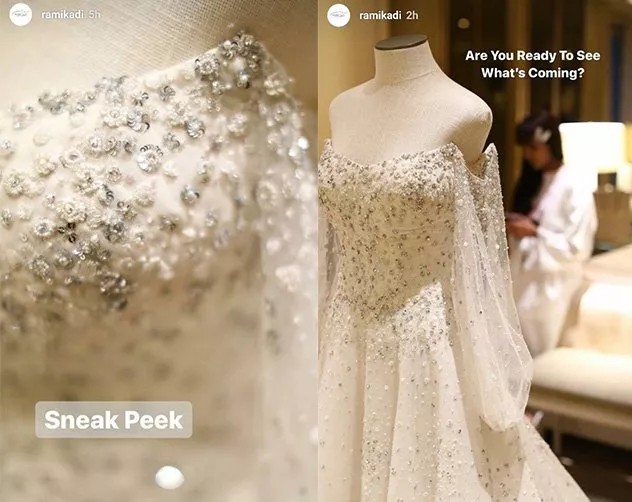 المصمّم Rami Kadi يُبدع ويضيء فستان عروس في حفل زفاف أسطوري في باريس