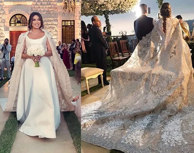 إطلالة ملكيّة بامتياز لملكة جمال لبنان السابقة نادين ويلسون نجيم في حفل زفافها