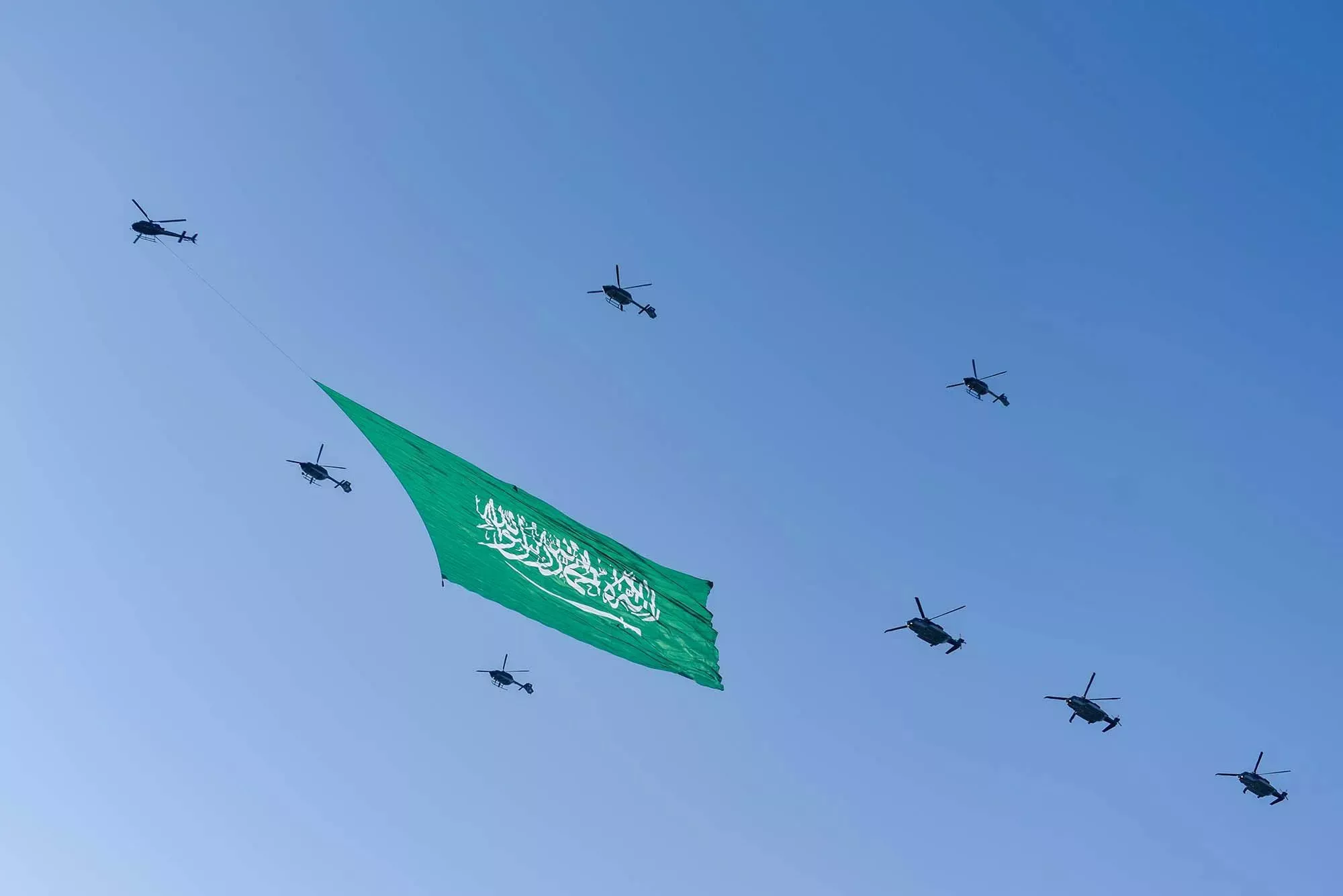الاستعراضات الجوية في جدة بمناسبة اليوم الوطني السعودي