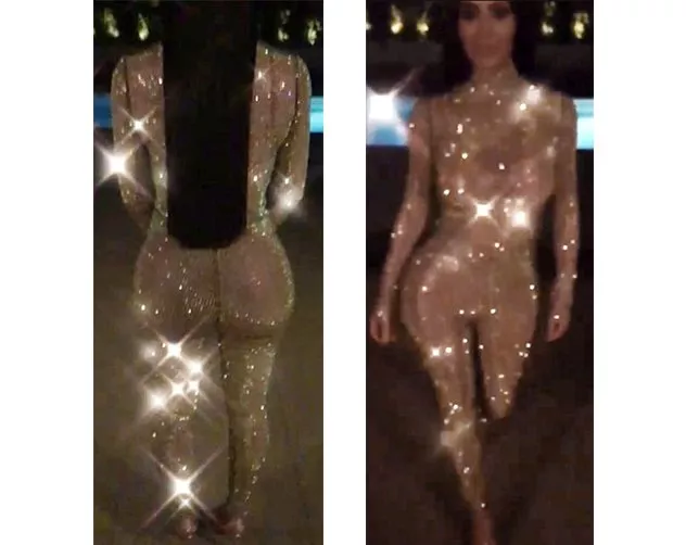 Kim Kardashian تتباهى بمنحنياتها الأنثويّة من خلال بوديسوت برّاق