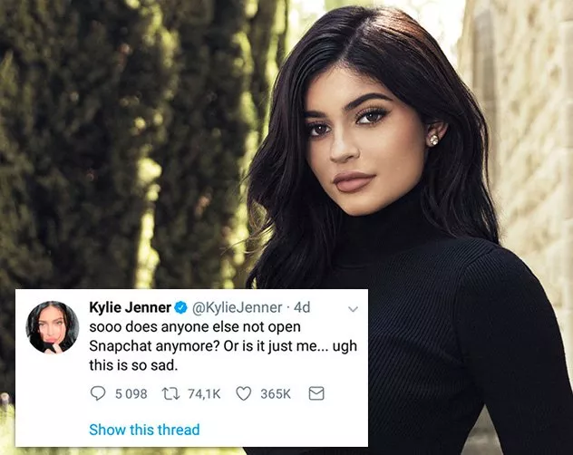 تغريدة Kylie Jenner تسبّب خسائر لشركة سناب شات تخطّت المليار دولار أميركي في يوم واحد!