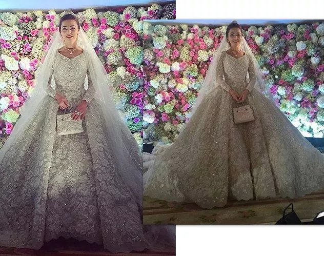 Elie Saab يوقّع فستان زفاف العروس الروسيّة خديجة أوزهاخوفس