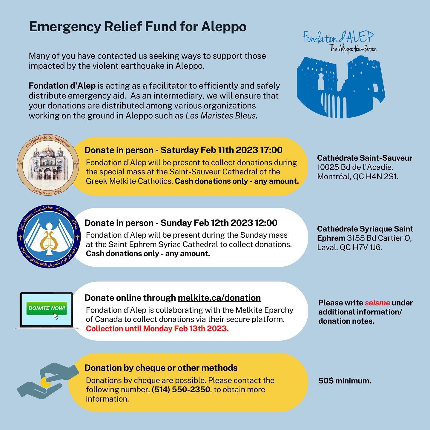 مساعدة المتضرّرين من زلزال تركيا وسوريا