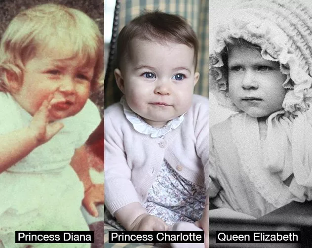 مَن تُشبه الأميرة شارلوت، الملكة إليزابيث الثانية أو الأميرة ديانا؟