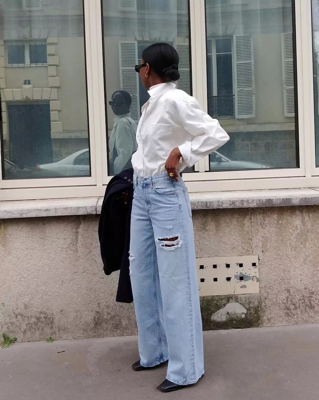 بنطلون جينز واسع Wide-Leg Jeans