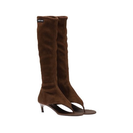 بوتس Suede Thong Boots من Miu Miu