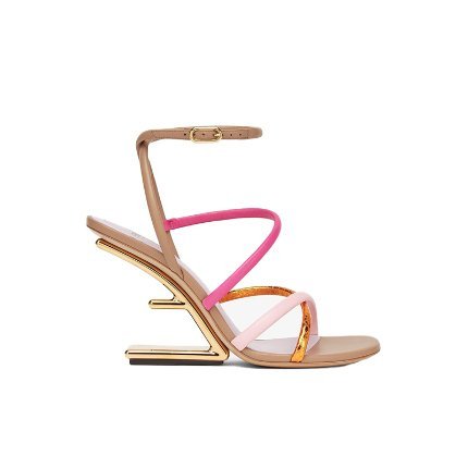صندل Fendi First Pink Nappa Leather high-heeled Sandals من Fendi
