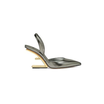 حذاء Fendi First Green Leather High-Heeled Slingbacks من Fendi
