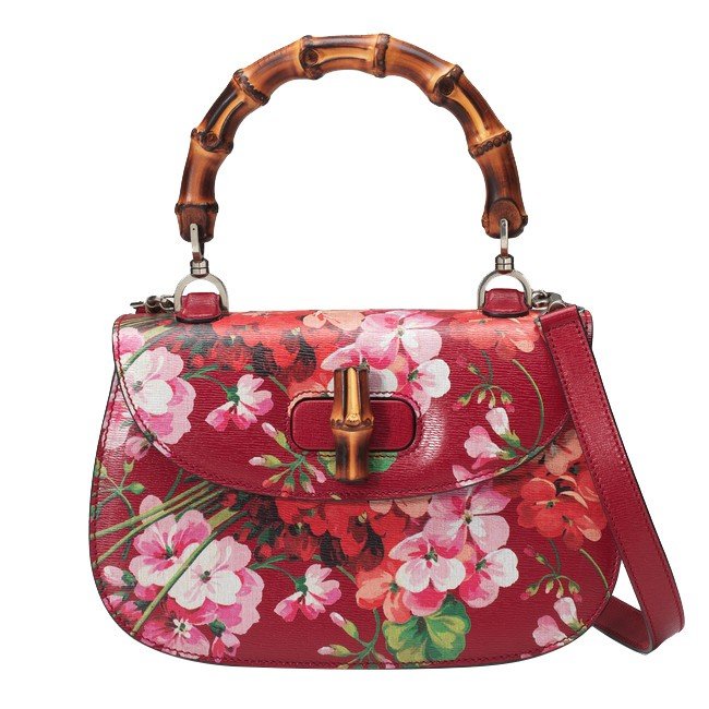 حقيبة Bamboo Classic Blooms top handle من Gucci