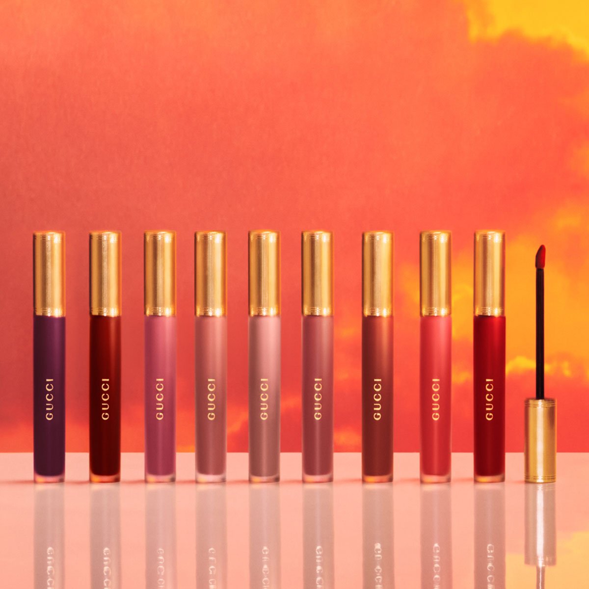 مجموعة مكياج غوتشي -  أحمر الشفاه Rouge à Lèvres Liquide Mat - محدد العينَين Gucci Stylo Définition L’Obscur