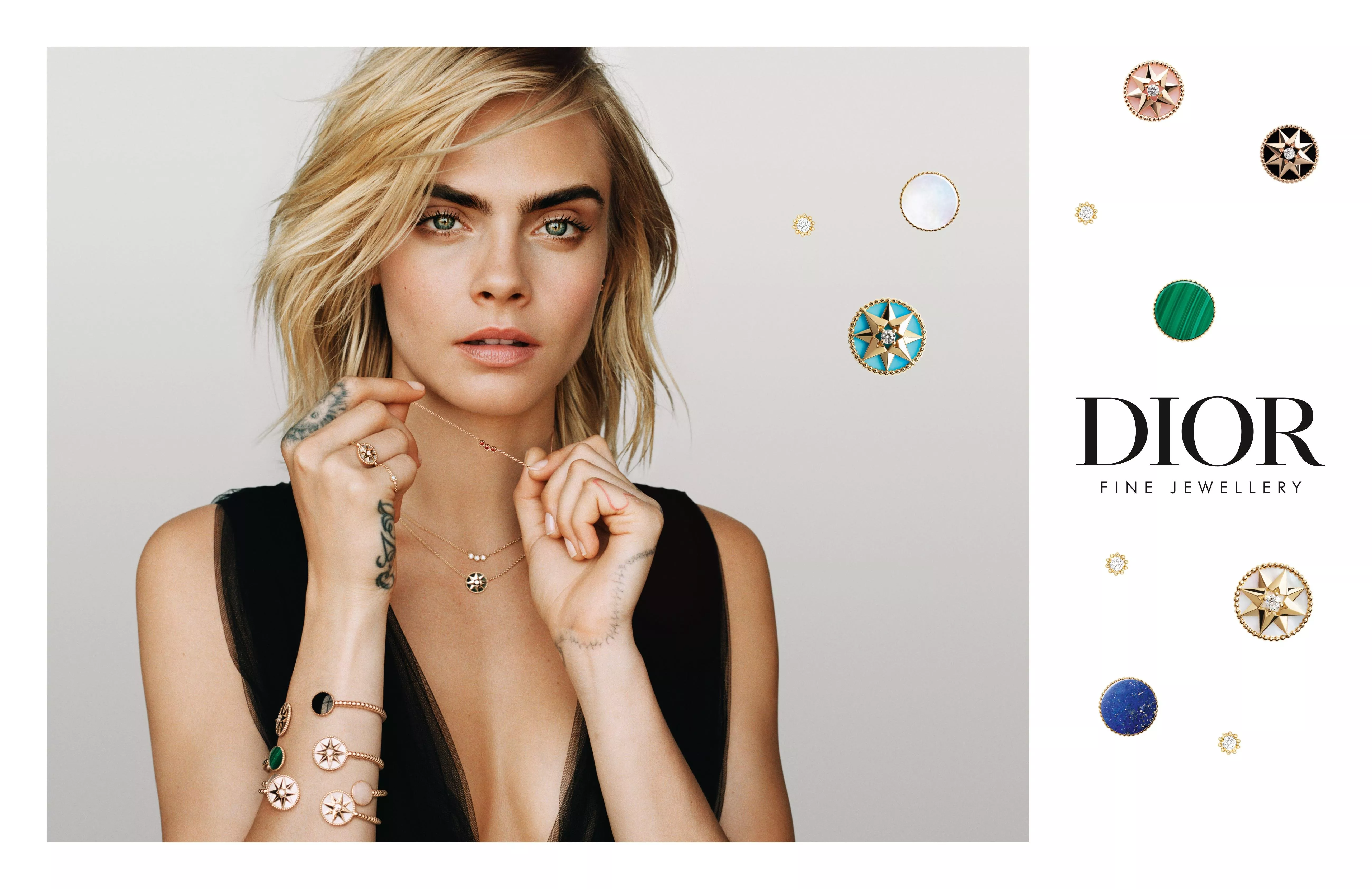 Dior تعلن عن الوجه الإعلاني الجديد لمجوهراتها: Cara Delevingne بطلة حملة Rose des Vents