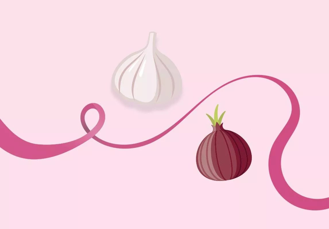 معلومة اليوم عن سرطان الثدي: تناول البصل والثوم يوميّاً يحميكِ من هذا المرض