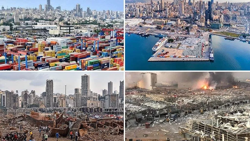 بيروت لا تشبه نفسها اليوم... صور صادمة ومؤسفة للعاصمة اللبنانية قبل وبعد الانفجار