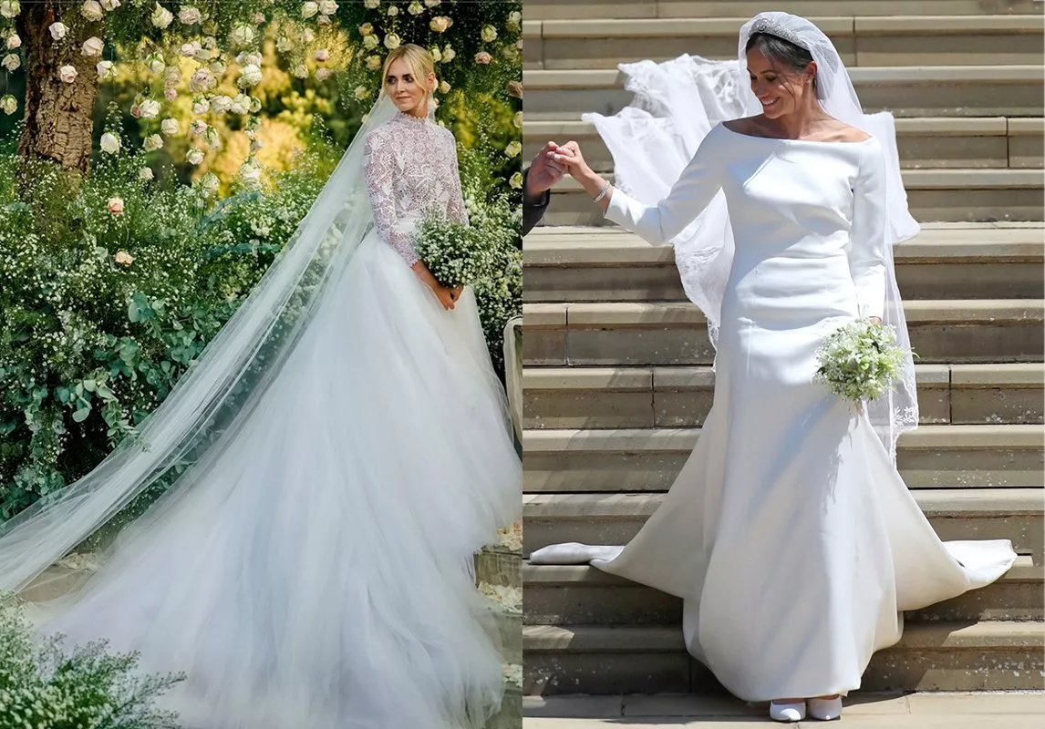 فستان زفاف Chiara Ferragni هو الأكثر تأثيراً على السوشيل ميديا، وقيمته أكبر من فستان زفاف Meghan Markle!