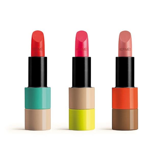 مجموعة أحمر شفاه Rouge Hermès - أقلام شفاه Corail Aqua ،Rose Oasis ،Beige Ébloui