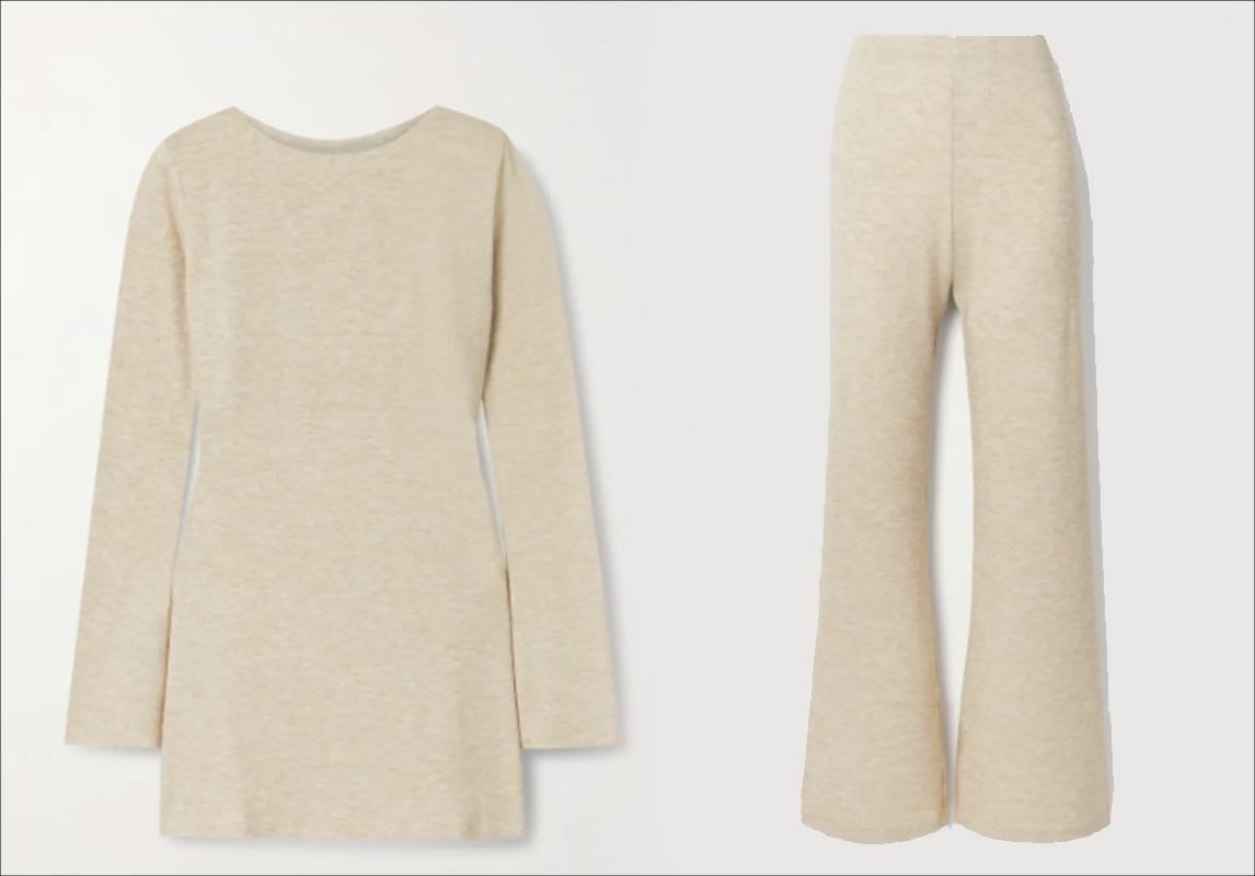 البدلة الصوف طقم سروال رياضي هودي صوف knit set