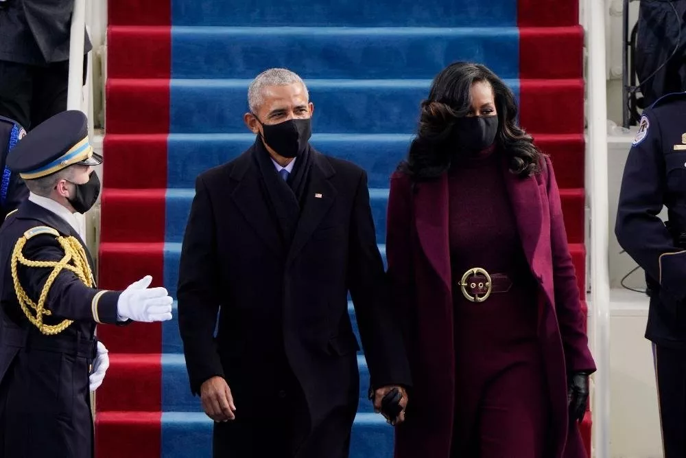 ميشيل اوباما بلوك أنيق وشبابي عصريّ في حفل تنصيب جو بايدن رئيساً للولايات المتحدة