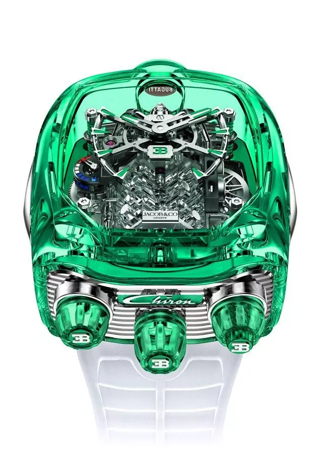 جيكوب أند كو تكشف عن Bugatti Chiron Green Sapphire Crystal في أسبوع دبي للساعات