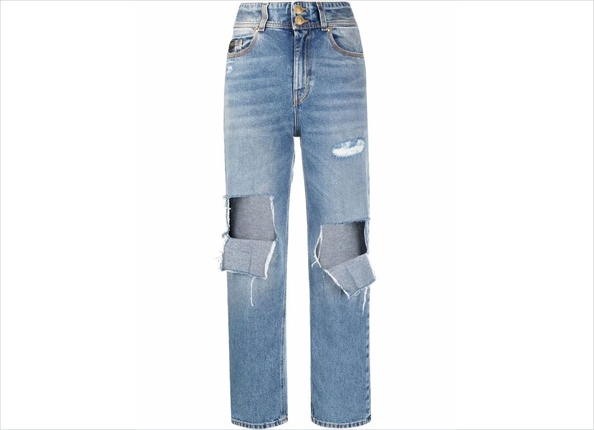 جينز مقطع من فرساتشي Versace   سروال جينز بناطيل جينز خريف 2021 
