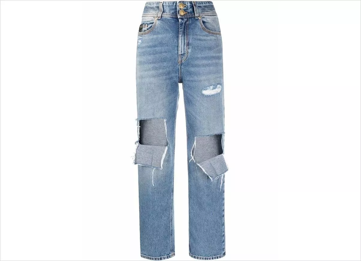 جينز مقطع من فرساتشي Versace   سروال جينز بناطيل جينز خريف 2021 